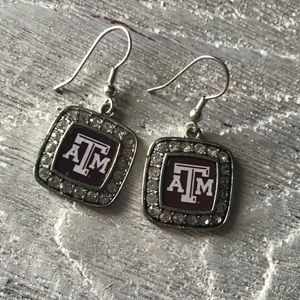 Texas A&M Rhinestone Earrings